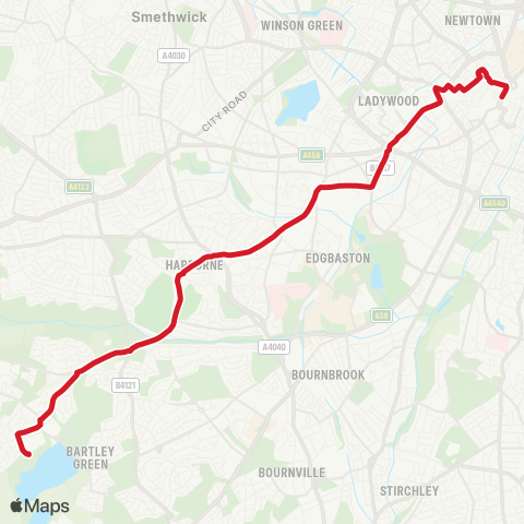 National Express West Midlands  map
