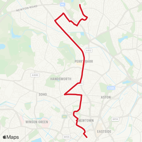 National Express West Midlands  map