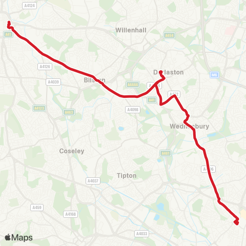 National Express West Midlands  map