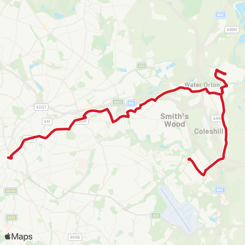 National Express West Midlands  map
