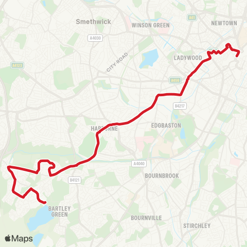 National Express West Midlands Bus Mall - Newman University map