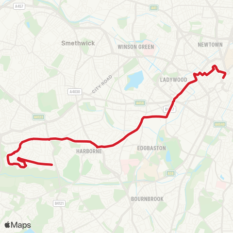 National Express West Midlands  map