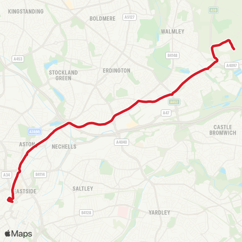 National Express West Midlands Amazon Warehouse - Dale End map