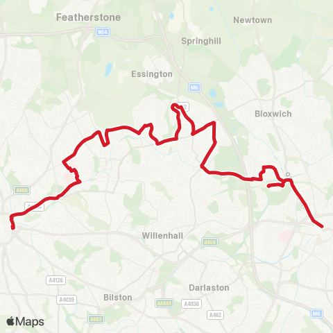 National Express West Midlands Wolverhampton Bus Sta - Walsall Bus Sta map