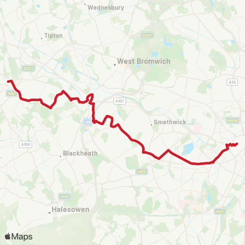National Express West Midlands  map