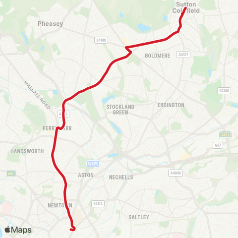 National Express West Midlands  map