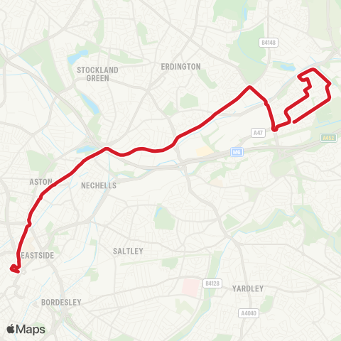 National Express West Midlands  map