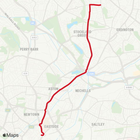 National Express West Midlands  map