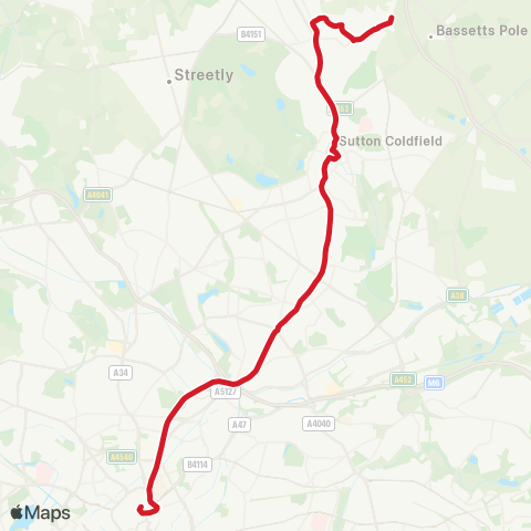 National Express West Midlands  map