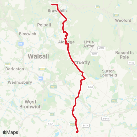 National Express West Midlands  map