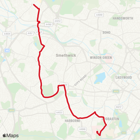 National Express West Midlands  map
