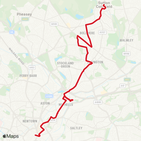 National Express West Midlands  map