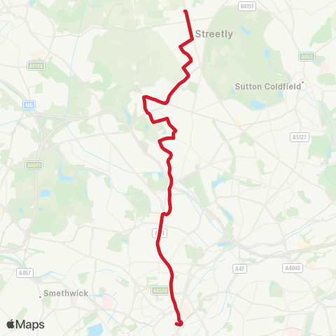 National Express West Midlands Old Square - Hardwick Rd map