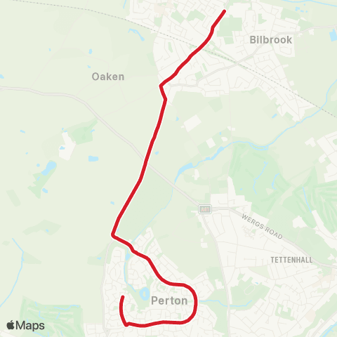 National Express West Midlands Richmond Dr - Codsall Community HS map