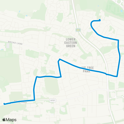 National Express Coventry The Chilterns - West Coventry Academy map