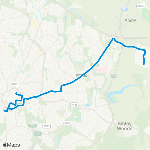 National Express Coventry Ansty Park Stop B - Ansty Park Stop B map