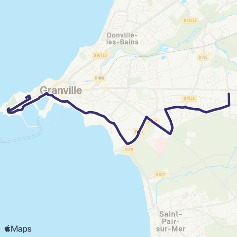 Néva GRANVILLE ZA Prétôt <> GRANVILLE Haute Ville map