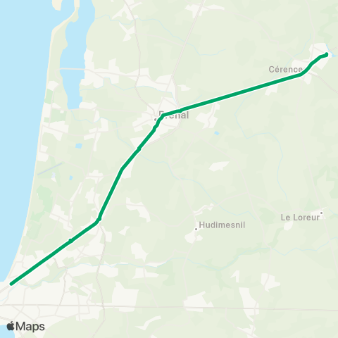 Néva CÉRENCES Square de la Gare <> GRANVILLE Gare map