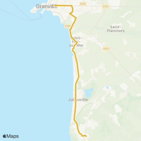 Néva CAROLLES Mairie <> GRANVILLE Gare map