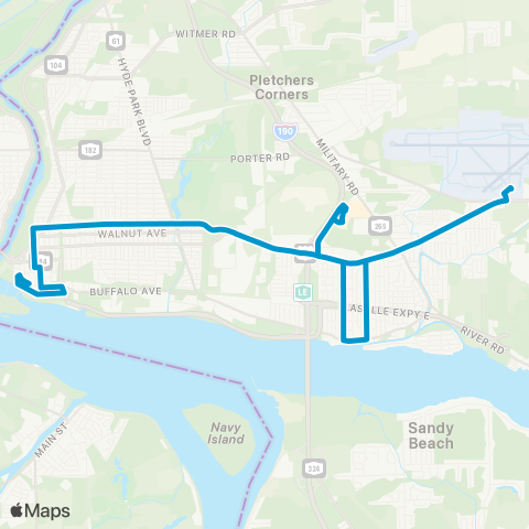 NFTA Niagara Falls Trolley map