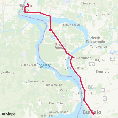 NFTA Buffalo-Niagara Falls map