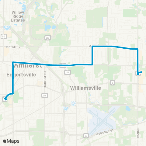 NFTA East Amherst map