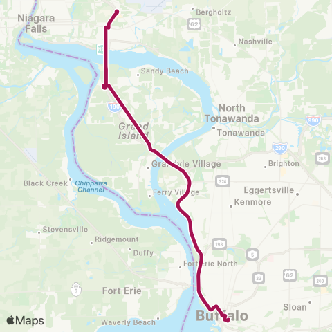 NFTA Niagara Falls Express map