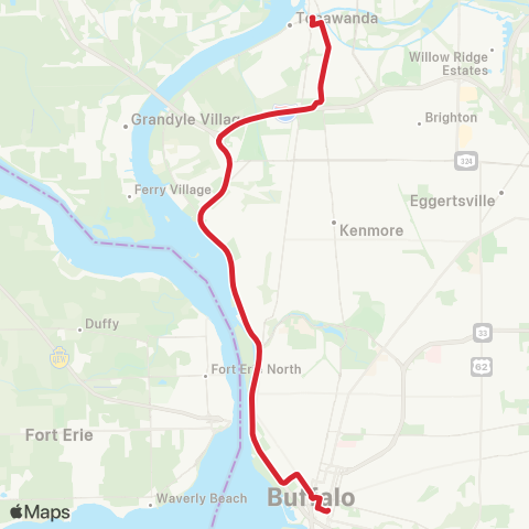 NFTA Tonawanda Express map