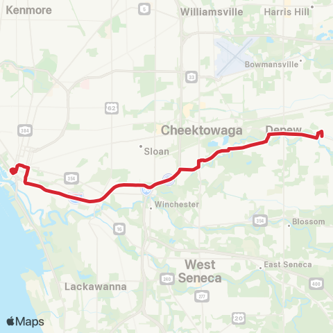 NFTA Lancaster Express map