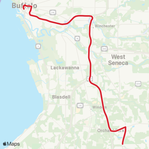 NFTA Orchard Park Express map