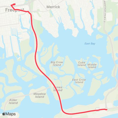 NICE Bus Jones Beach Loop map