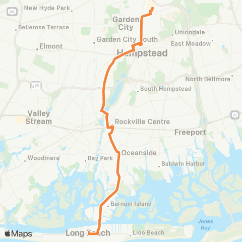 NICE Bus Woodfield Rd / Long Beach Rd map