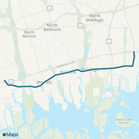 NICE Bus Merrick Rd map