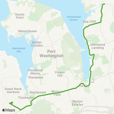 NICE Bus Northern Bl / Shore Rd map