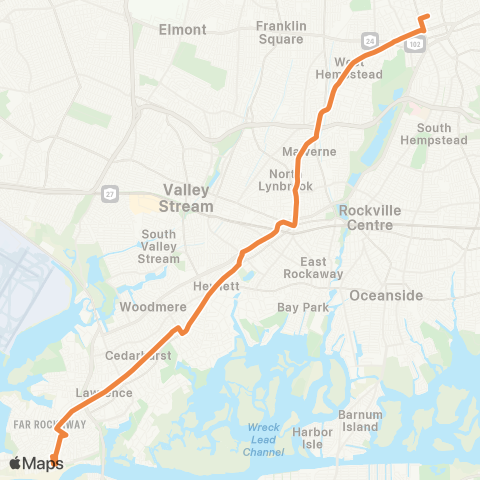 NICE Bus Hempstead Av / Broadway map