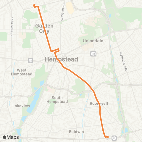 NICE Bus Nassau Rd / Franklin Av map