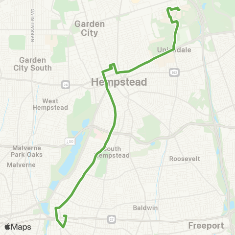 NICE Bus Hempstead Tpk / Franklin St map