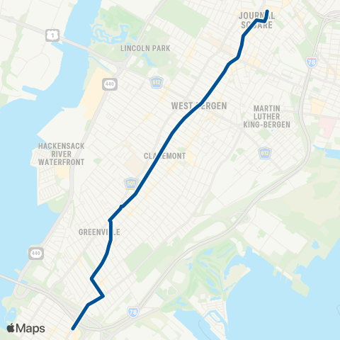 NJ Transit Bergen Avenue map