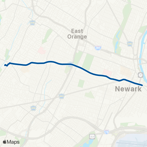 NJ Transit S Orange Avenue - Newark Penn Station map