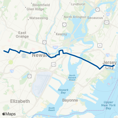 NJ Transit Newark map
