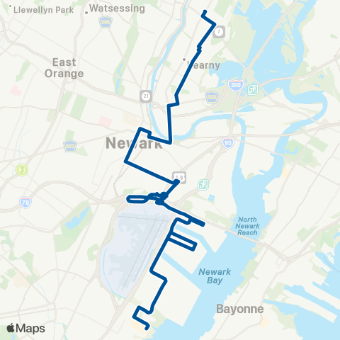 NJ Transit Kearny - Jersey Gardens map