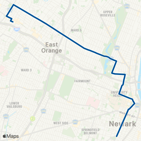 NJ Transit Park Avenue map