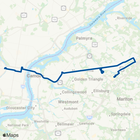 NJ Transit Philadelphia - Moorestown map