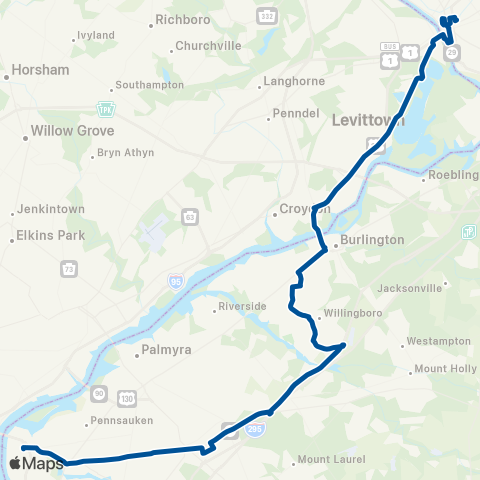 NJ Transit Trenton Express map