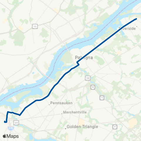 NJ Transit Camden-Pennsauken TC-Riverside map