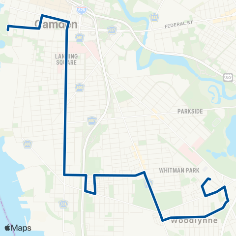NJ Transit Ferry Avenue PATCO - Camden map