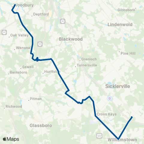 NJ Transit Woodbury - Avandale Park / Ride map