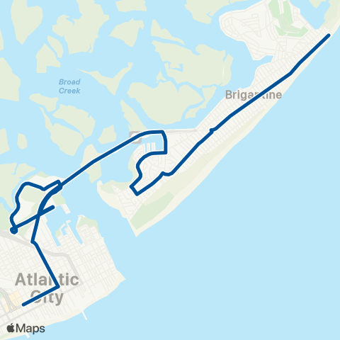 NJ Transit Atlantic City - Brigantine Beach map