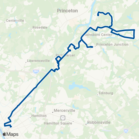 NJ Transit Trenton - Plainsboro (US 1 Corridor) map