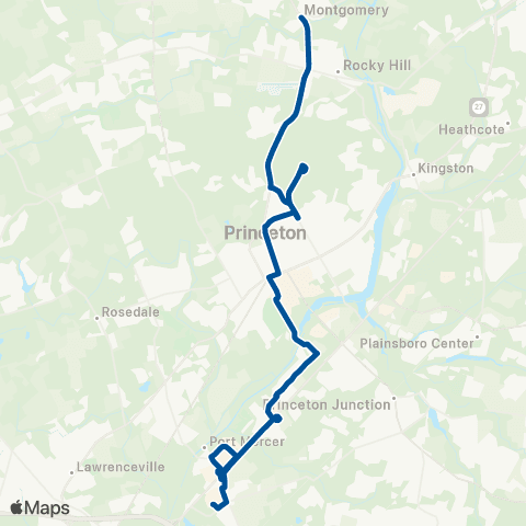 NJ Transit Montgomery - Princeton - Quaker Bridge Mall map